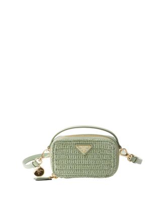 Prada - Crochet And Leather Mini-Pouch
