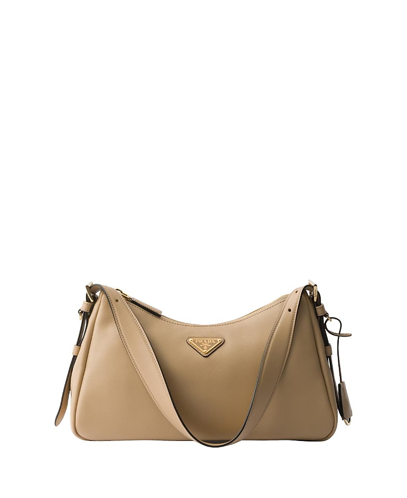 Prada Medium Aimee Zip Leather Shoulder Bag