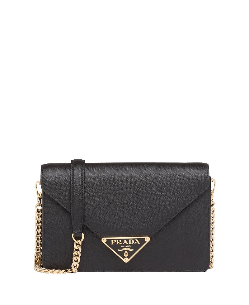 Prada Mini Triangle Logo Envelope Flap Crossbody Bag
