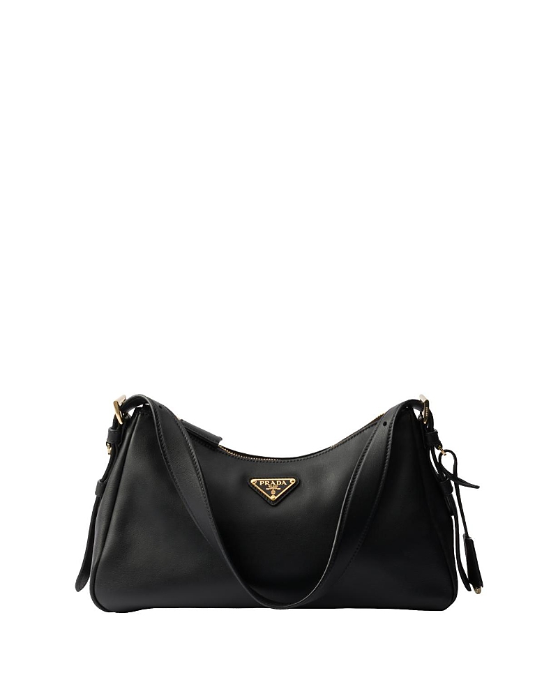Prada Medium Aimee Zip Leather Shoulder Bag