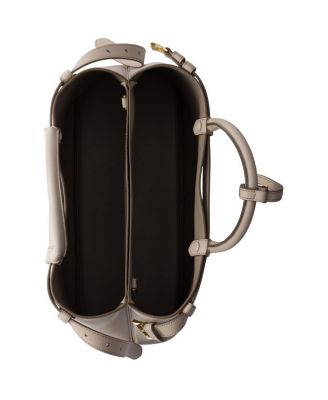 Buckle Medium Leather Handbag with Double Belt