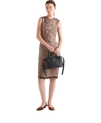 Buckle Small Leather Handbag with Double Belt