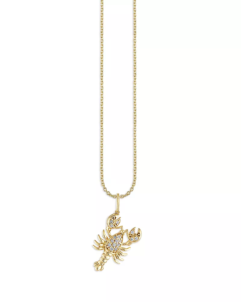 Sydney Evan 14K Yellow Gold Diamond Lobster Pendant Necklace, 18