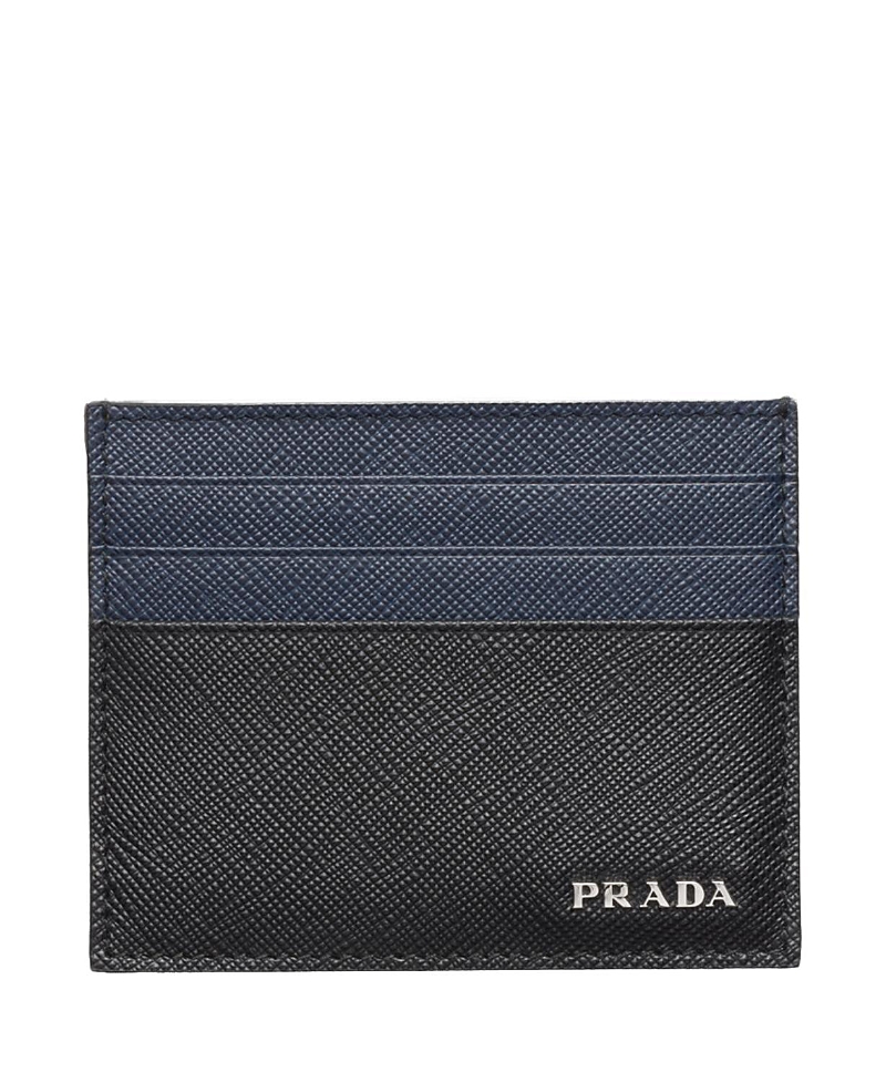 Prada Black Colour-block Leather Card Holder