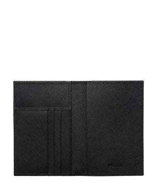 Re-Nylon and Saffiano Leather Passport Holder