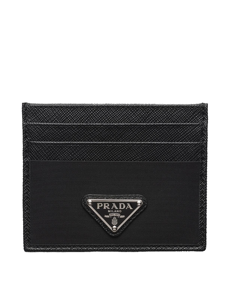 Prada Saffiano Card Case With Logo Triangle