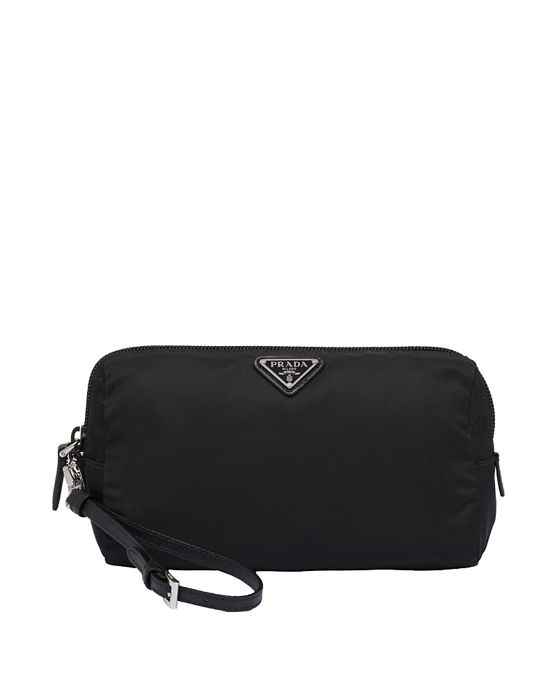 Prada Medium Re-nylon Pouch In Black