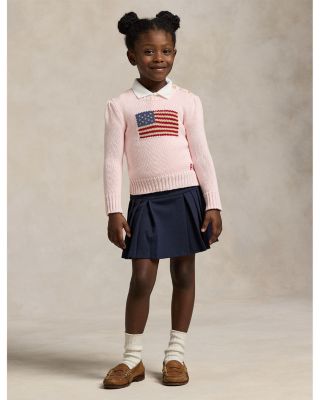 Girls' Flag Cotton Crewneck Sweater - Little Kid