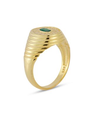 Ribbed Oval Signet Ring