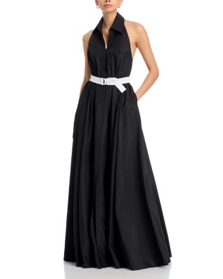 Norma Kamali - Halter Neck Flared Gown