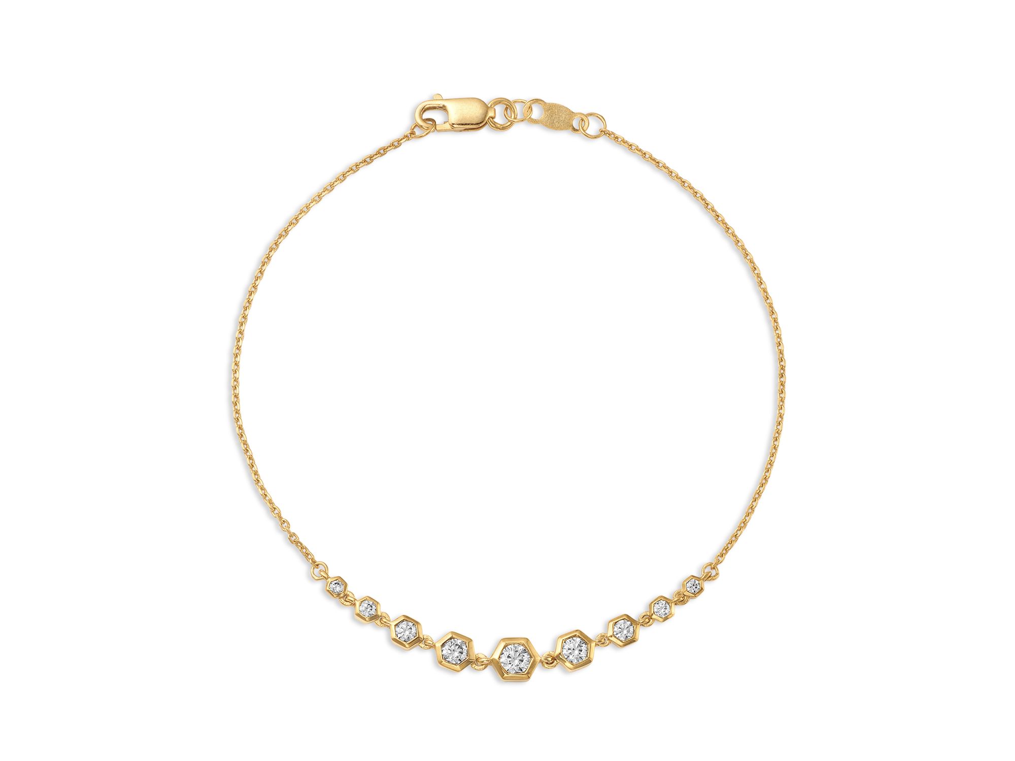 Diamond Honeycomb Bezel Bracelet in 14K Yellow , 0.4 tcw - Image 1
