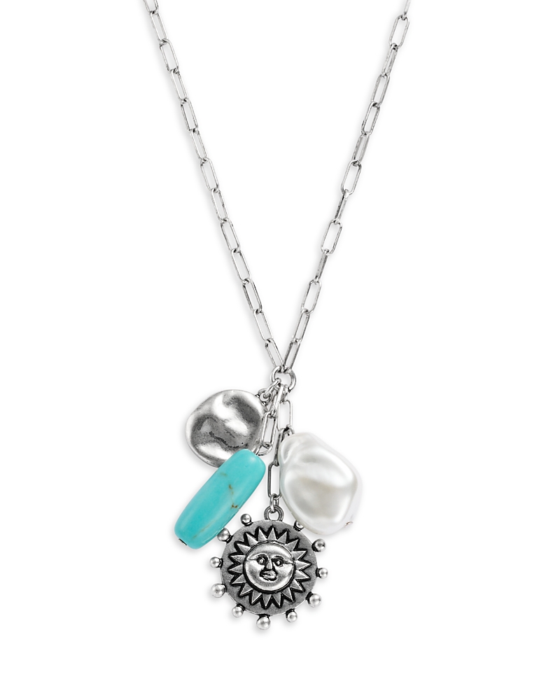 Aqua X Ava Phillippe Ava Mixed Stone Celestial Multi Charm Pendant Necklace, 18 - Exclusive In Metallic