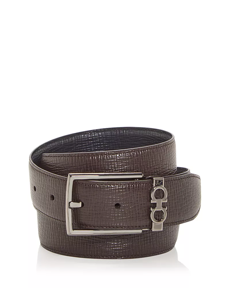 Ferragamo Men's Gancini Reversible Leather Belt