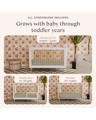Lolly 3-in-1 Convertible Crib with Toddler Bed Conversion Kit