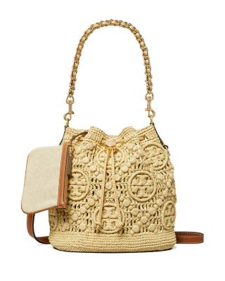 Tory Burch - T Monogram Raffia Bucket Bag