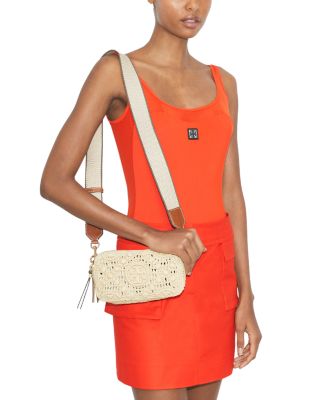 Miller T Monogram Raffia Crossbody