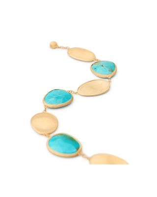 18K Yellow Gold Lunaria Turquoise Bracelet