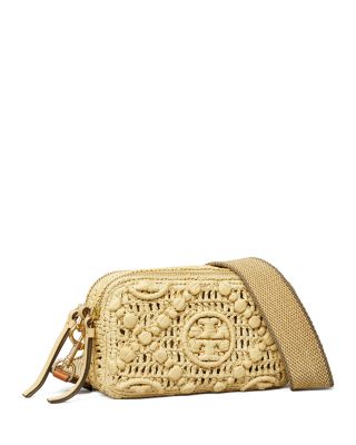 Miller T Monogram Raffia Crossbody