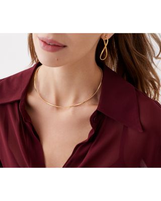 18K Yellow Gold Marrakech Twisted Coil Collar Necklace, 16"