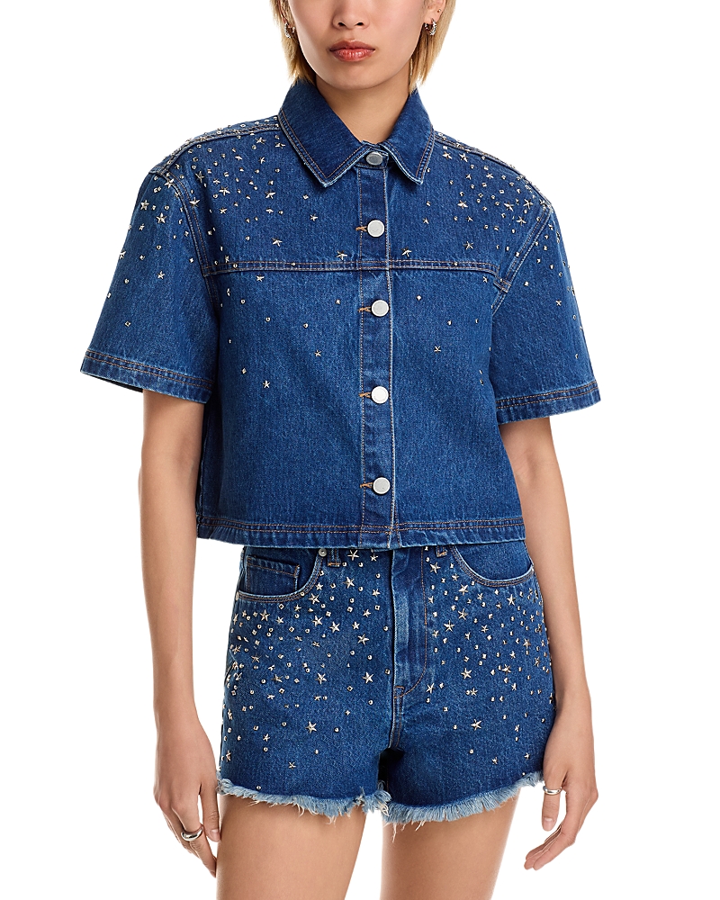 Blanknyc Silver Dreams Cropped Denim Shirt