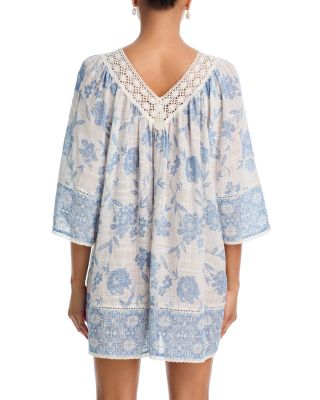 Placed Floral Print Mini Dress - Exclusive