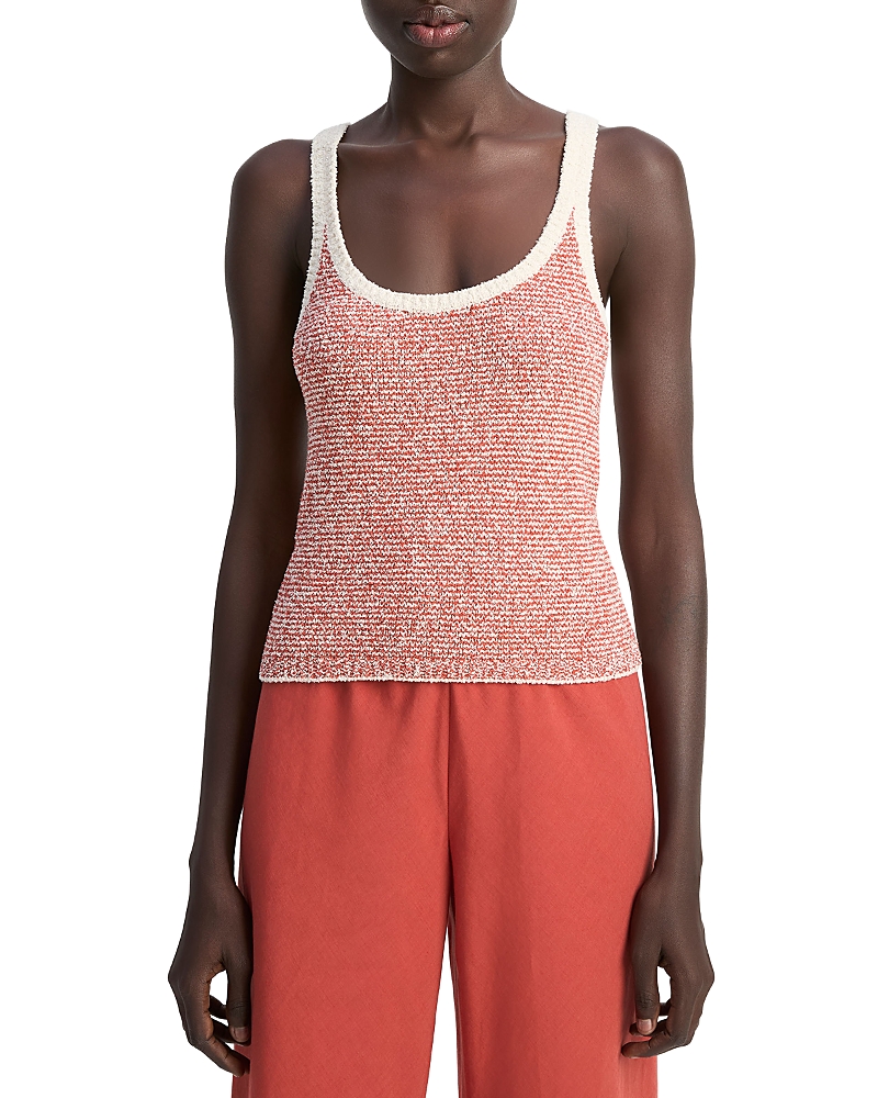 Vince Textured Microstripe Sweater In Pink