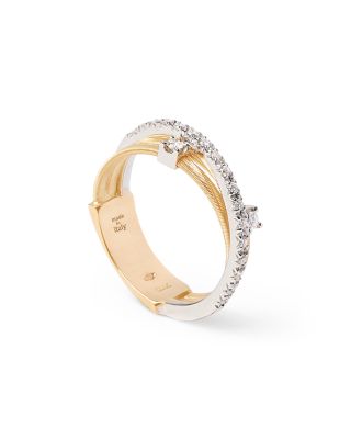 18K White & Yellow Gold Goa Diamond Three Strand Ring, 0.17 tcw