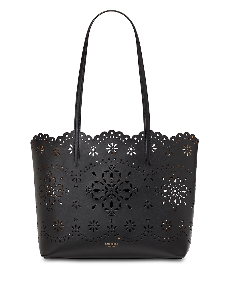 Kate Spade New York Do It All Spade Flower Perforated Fine Grain Leather Large Tote