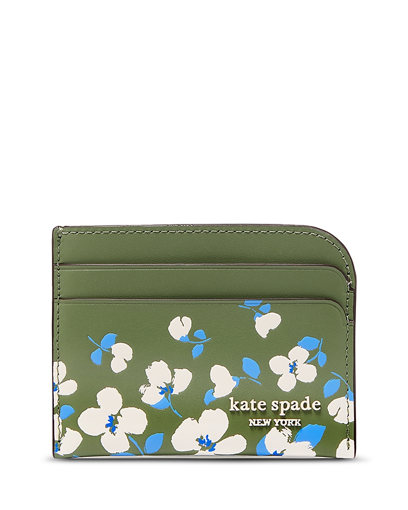 Kate Spade New York Devin Painterly Bouquet Embossed Leather Card Holder