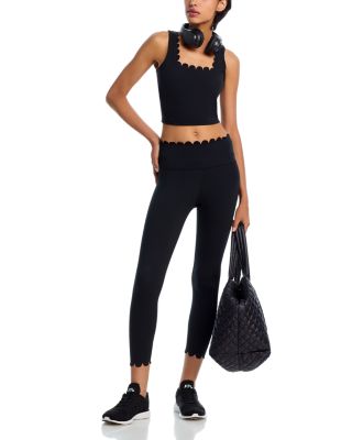 AQUA High Rise 7/8 Scalloped Leggings - Exclusive