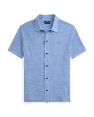 Polo Ralph Lauren Textured Short Sleeve Cotton-Linen Shirt