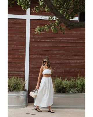 Nomi Cotton Ruched Midi Skirt