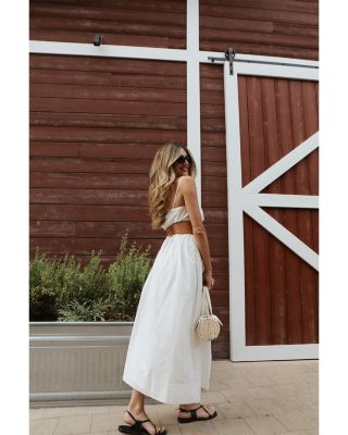 Nomi Cotton Ruched Midi Skirt