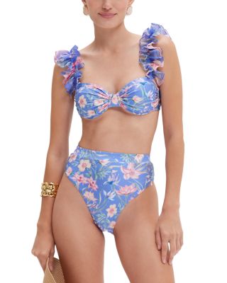 PatBO - Amarylis Flutter Bikini Top & High Waisted Bikini Bottom