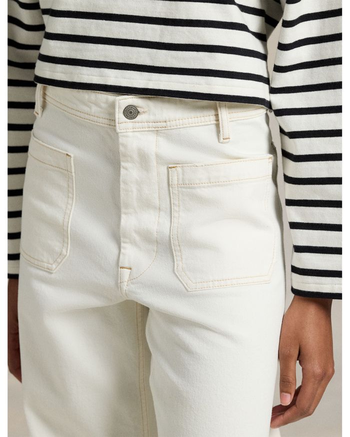 Denim Wide Leg Sailor Pants