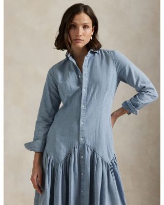 Cotton Linen Chambray Shirtdress