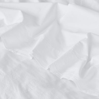 Washed Cotton Percale Flat Sheet, Queen