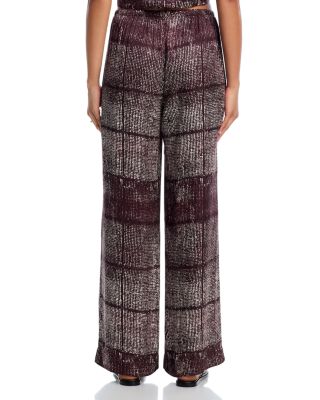 Asilah Textured Print Wide Leg Pants