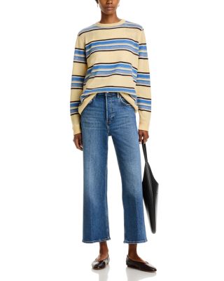 High Rise Wide Leg Cropped Jeans in Mid 70s