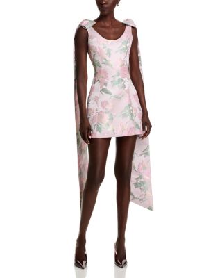 Markarian - Gita Light Pink Brocade Scoop Neck Mini Dress