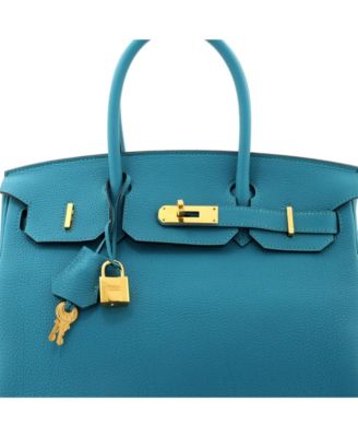 Birkin 30 Handbag Blue Togo with Gold Hardware