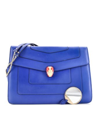 Large Serpenti Forever Double Flap Shoulder Bag Leather