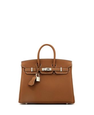 Pre-Owned HERMÈS - Birkin 25 Handbag Brown Togo with Palladium Hardware