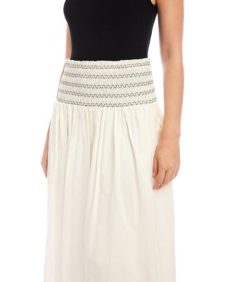Elsa Smocked Waist Midi Skirt 