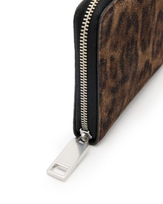 Lena Leopard Print Suede Wallet 
