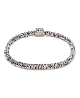 Sterling Silver Icon Bracelet with Pav&eacute; Blue Sapphires, 5mm