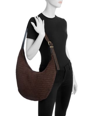 Essential Curve Suede Shoulder Bag 