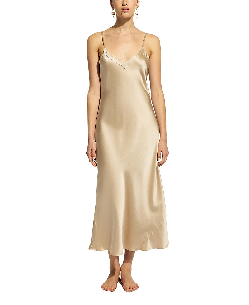 Ginia Silk Long V Neck Nite