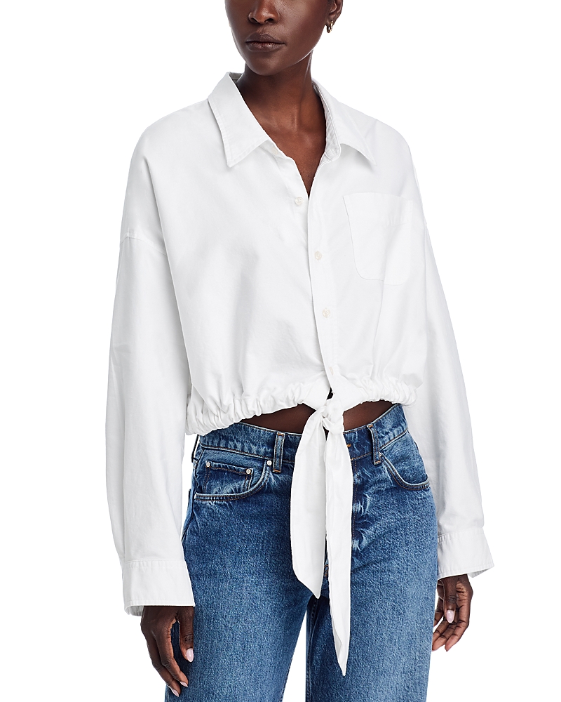 Denimist Tie Front Shirt In White