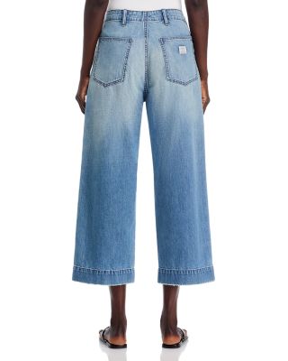 Georgia High Rise Cropped Wide Leg Jeans in Galton Indigo